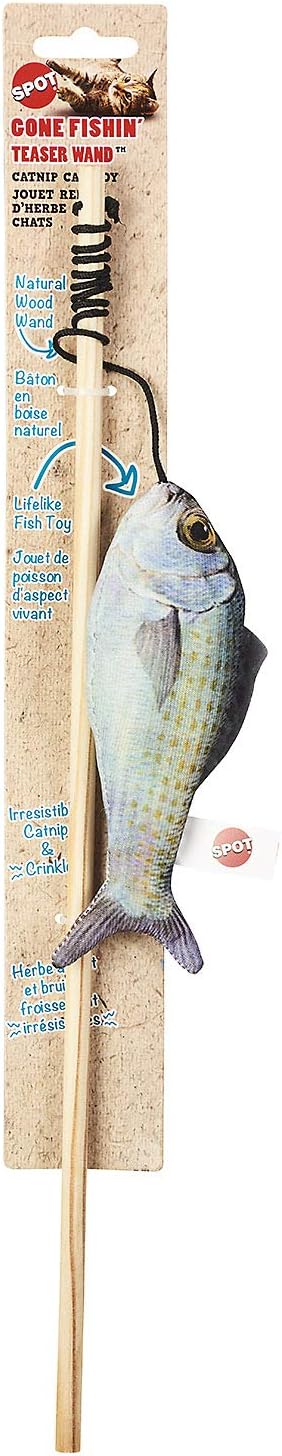 SPOT Fanatic Fish Teaser Wand for Cats – Realistic Fish Cat Toy - Image 2