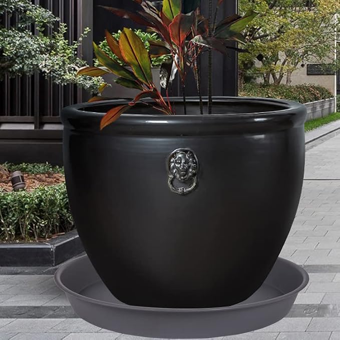 3 Pack of 25 26 inch Plant Saucer, 4.2" Depth, Large Deep Plastic Flower - Image 2