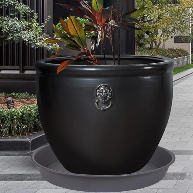 3 Pack of 20 22 inch Plant Saucer, 3.6" Depth Tray, Large Deep Garden Plastic - Image 2