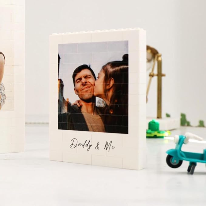 NAZENTI Custom Daddy and Me Brick Photo Block gifts - Image 4