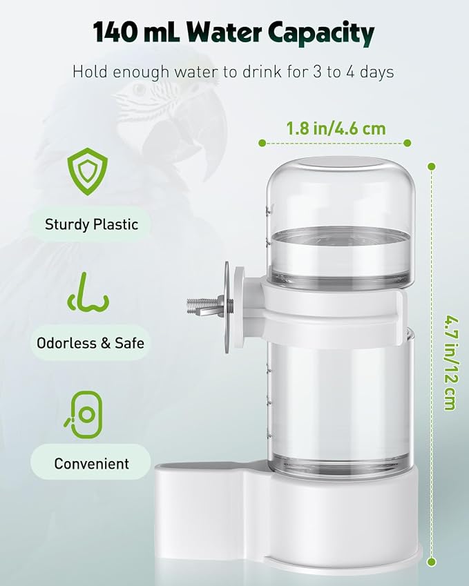 Pawfly 2 Pcs Bird Water Dispenser, Automatic Water Feeder, Plastic Cage Water - Image 3