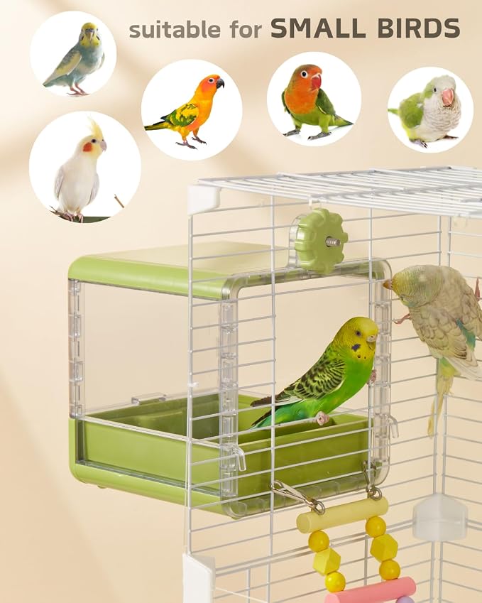 septillar Bird Feeder and Bath for Cage, Hanging Bird Bathtub Bath Shower Box - Image 5