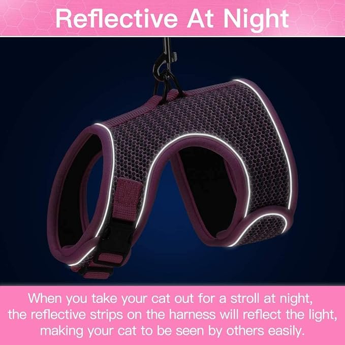 PUPTECK Soft Mesh Cat Vest Harness and Leash Set Puppy Padded Pet Harnesses - Image 4