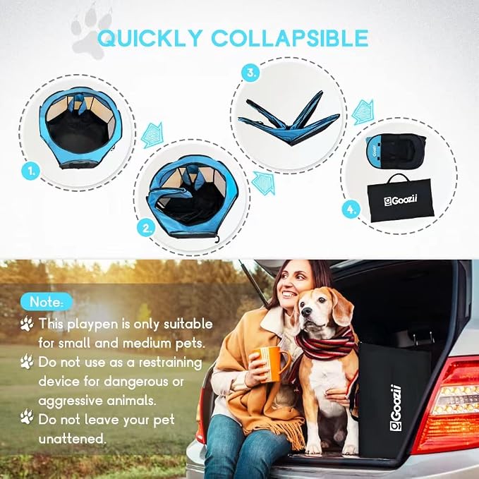 Portable Dog Playpen Indoor Outdoor, Collapsible Pet Dog Playpen - Image 6