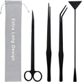 Aquarium Aquascape Tools Kit, Long 15 Inch Stainless Steel Aquatic Plants Tools by WORFACE
