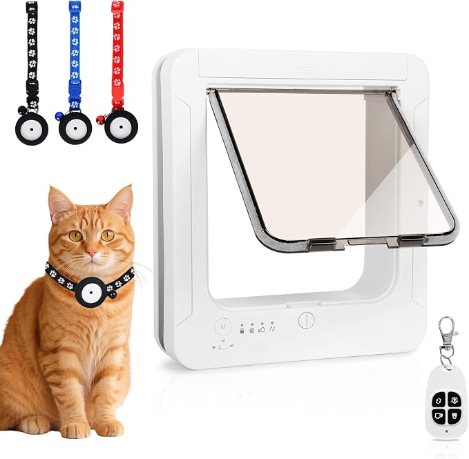Smart Cat Door for Interior & Exterior, Flap Opening is 7.67’’ by 7'', RFID Cat by Unknown