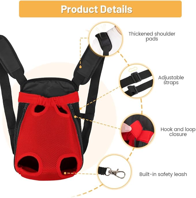 Inspack Dog Backpack Carrier/Cat Carrier, Adjustable Pet Front Carriers Travel - Image 6