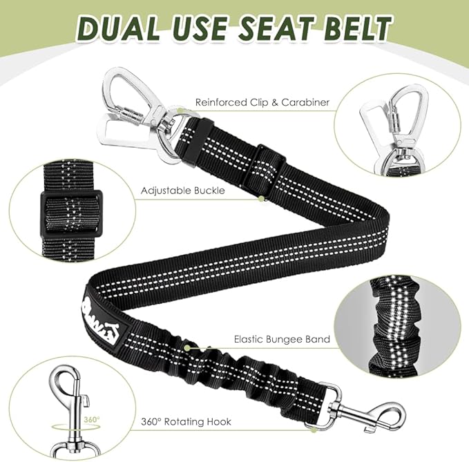 SlowTon Dog Seat Belt Harness for Car, Dog Car Harness Adjustable Mesh - Image 5