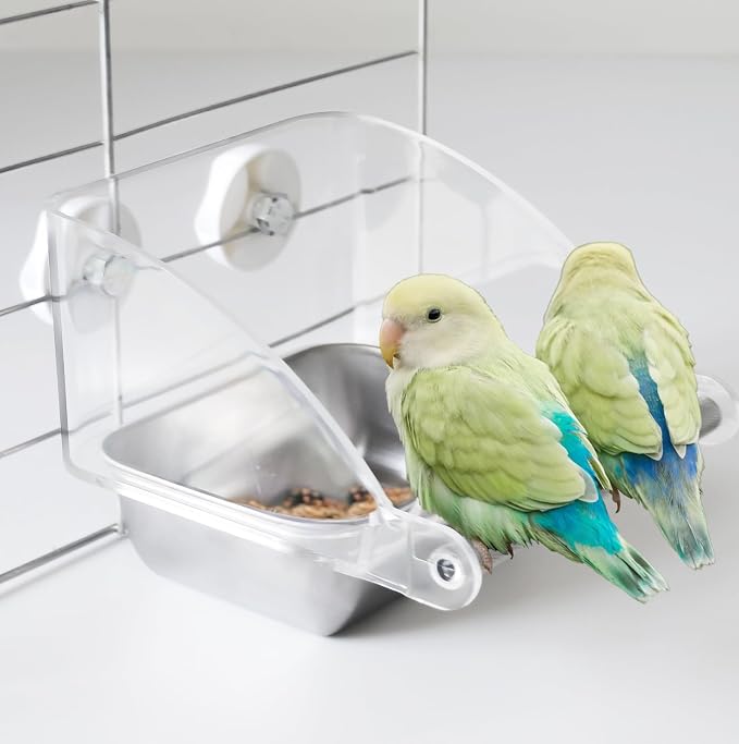 Bird Feeder for Cage, Parakeet Cage Feeder No Mess Bird Dish - Image 3