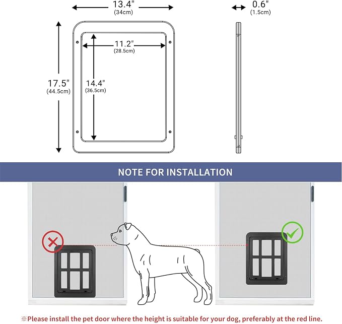 NAMSAN Dog Screen Door, Flap Opening 11.2 x 14.4 inches, Dog Door - Image 3