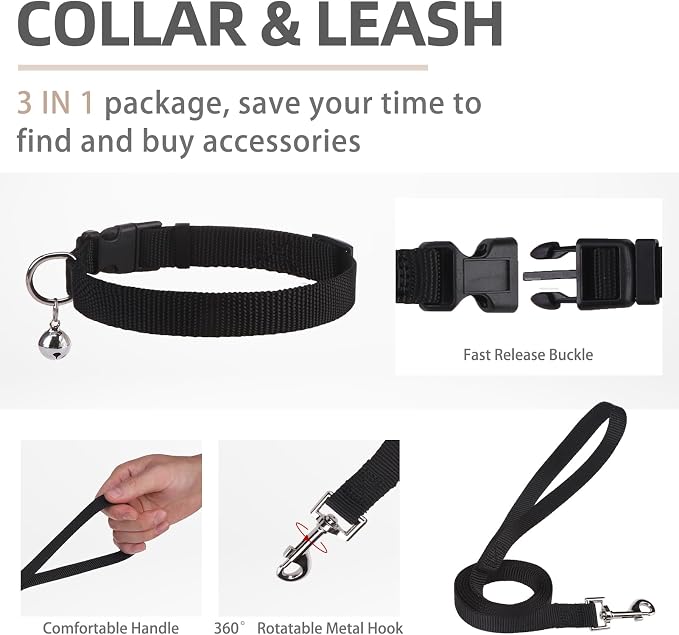 PUPTECK Adjustable Dog Harness Collar and Leash Set Step in No Pull Pet Harness - Image 4