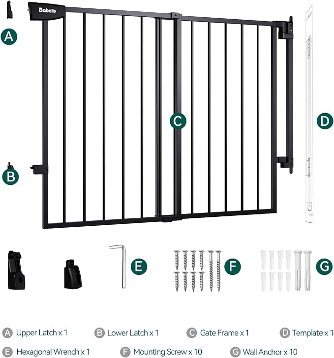 Babelio 34" Tall No Bottom Bar Baby/Dog Gate - Image 7