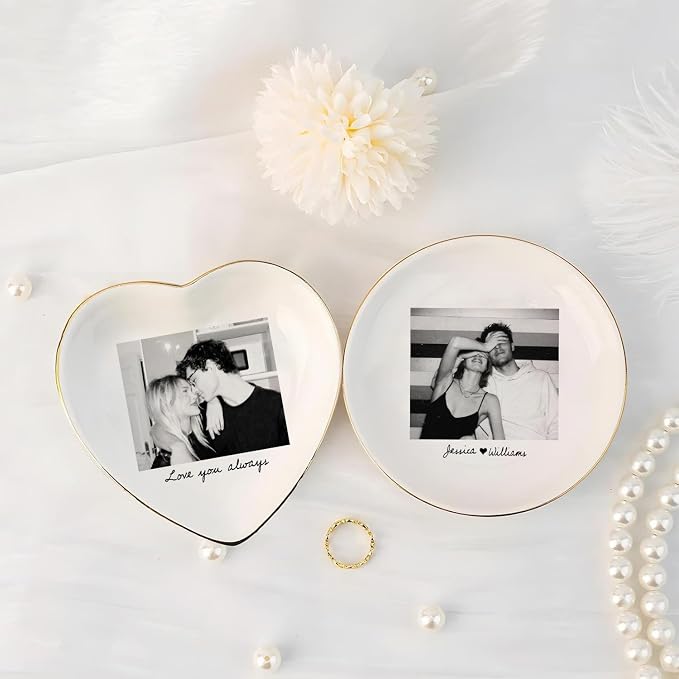 Custom Photo Ring Dish, Personalized Couple Portrait Picture Trinket Tray - Image 7