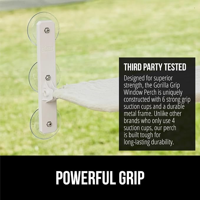 GORILLA GRIP Cat Window Perch, Foldable Cat Window Hammock Bed - Image 3
