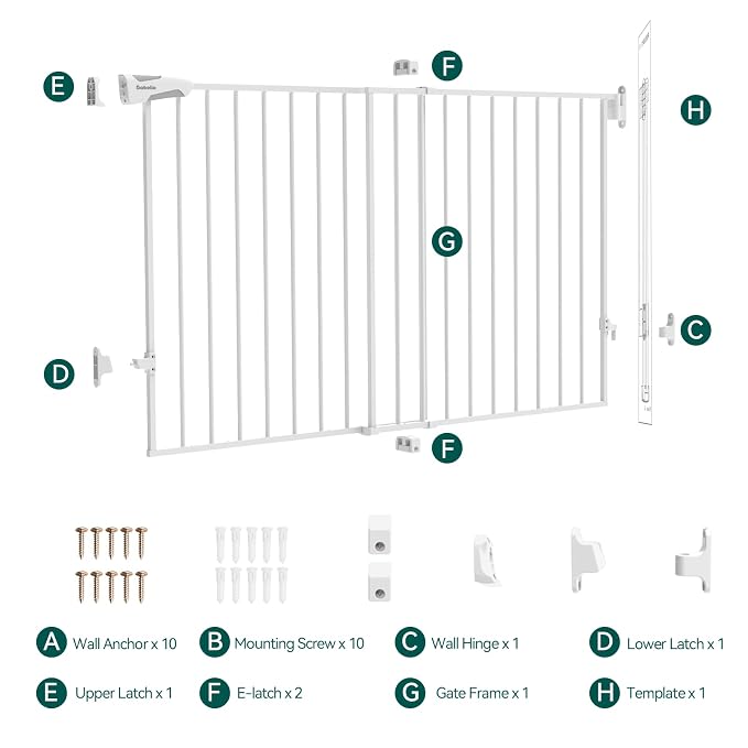 Babelio 31.5-55" No Bottom Bar Baby Gate Extra Wide, 2-in-1 Auto Close Dog Gate - Image 6