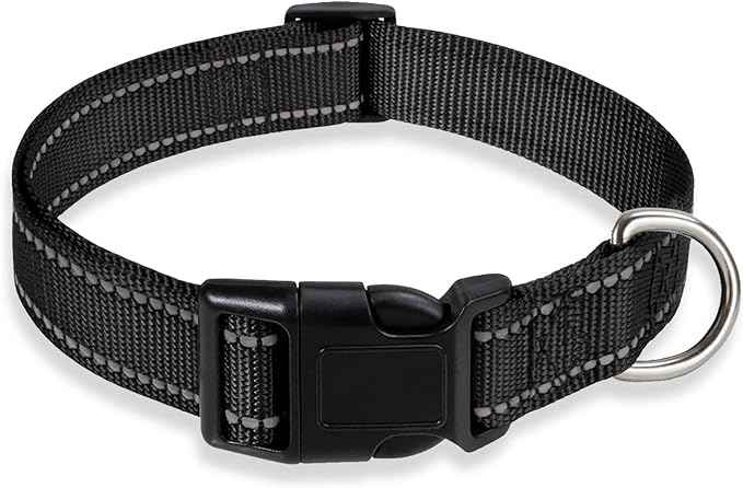 Reflective Dog Collar with Buckle Adjustable Safety Nylon Collars
