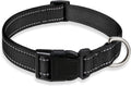 Reflective Dog Collar with Buckle Adjustable Safety Nylon Collars by BOOMIBOO