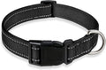Reflective Dog Collar with Buckle Adjustable Safety Nylon Collars by BOOMIBOO