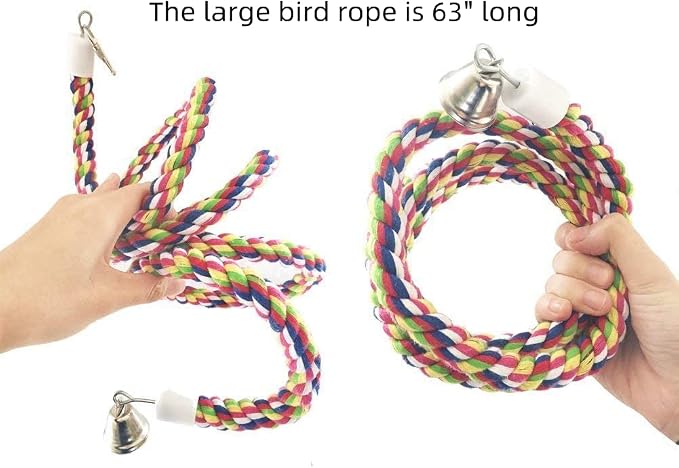 Bird Rope Perch Parakeet Toys, Spiral Cockatiel Toy, Cage Accessories - Image 2