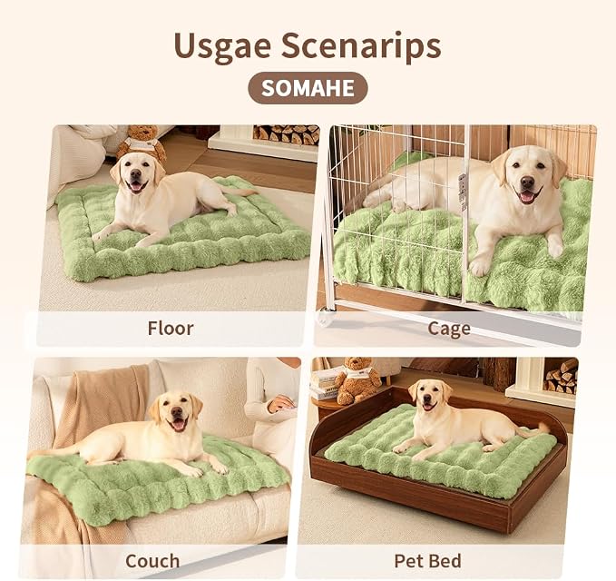 Self-Warming Dog Bed, Plush Faux Fur Mat - Image 8