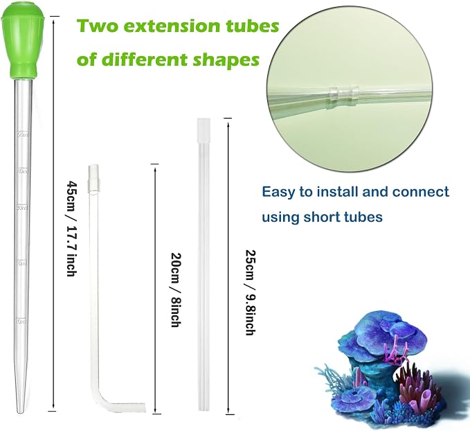 KABASI Waste Clean Tool Coral Fish Feeder, 50ml Manual Acrylic Pipette Suction - Image 3