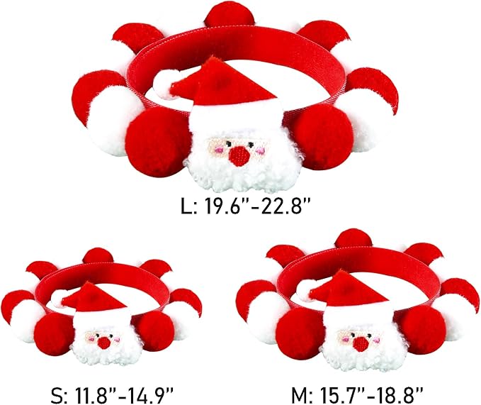 Lionheart glory Christmas Collar Pom-Pom Plush Ball Collar - Image 3