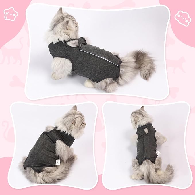 Cat Recovery Suit for Abdominal Wounds or Skin Diseases, Cat Onesie for Cats - Image 4