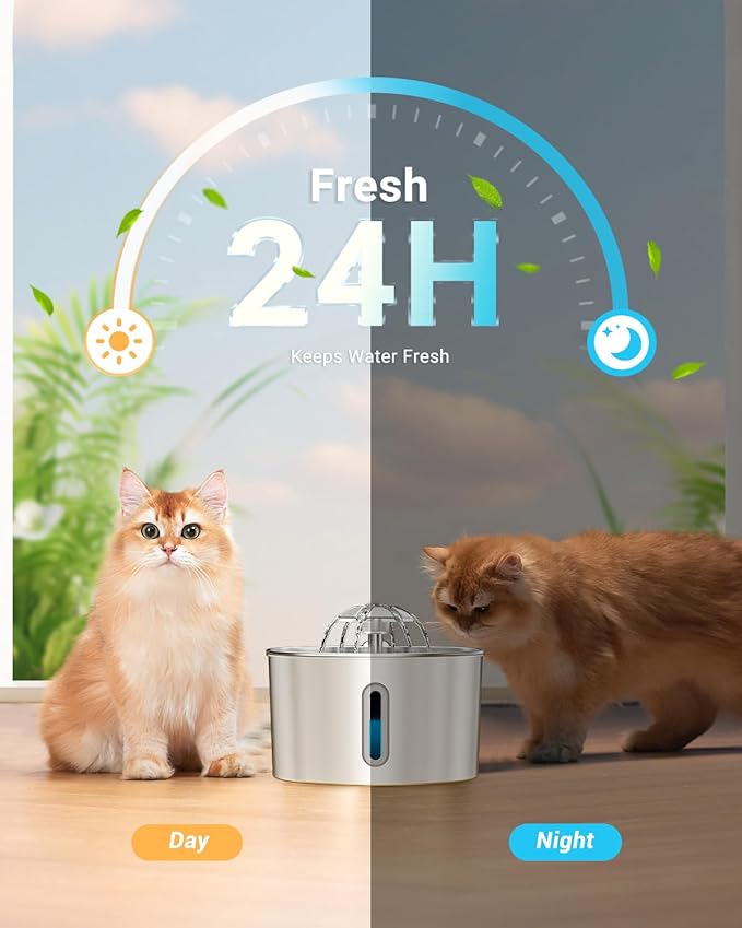 Cat Water Fountain Stainless Steel - 74oz/2.2L Pet Gift Dog Water Dispenser - Image 6