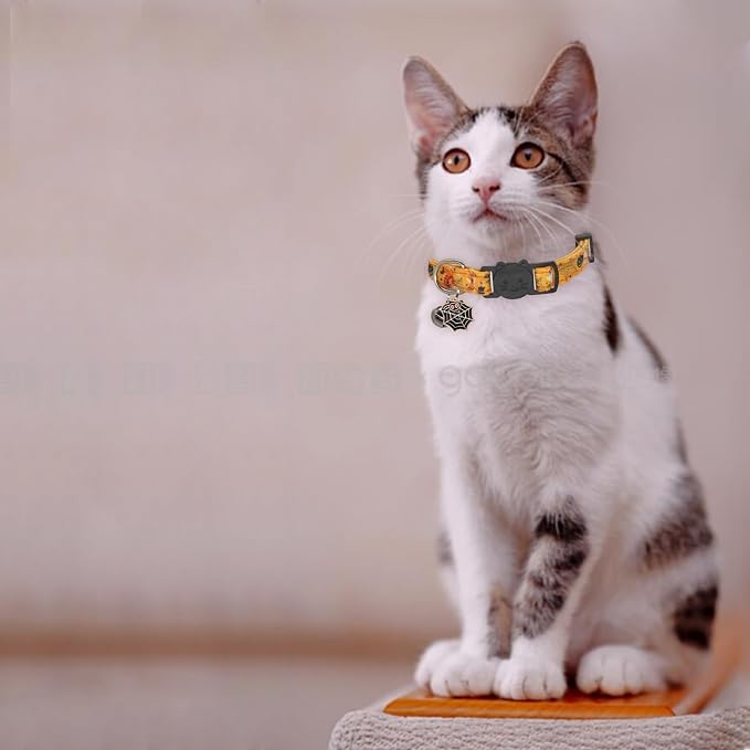 Halloween Cat Collar, Cotton 2 Pack Cat Collar - Image 7