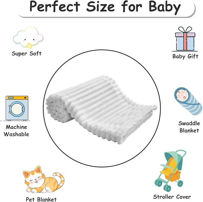 Soft Fleece Baby Blanket Ultra Cozy Grey Baby Blankets - Image 7
