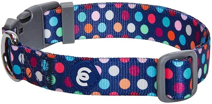 Blueberry Pet Essentials Rainbow Polka Dots Adjustable Dog Collar, Neck 18"-26" by BlueberryPet