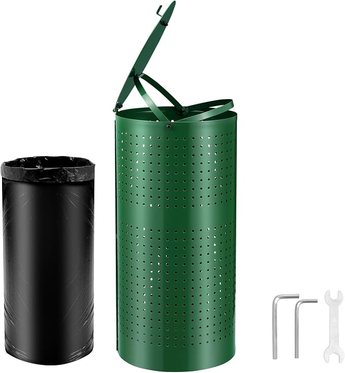VEVOR Dog Poop Trash Can With 50 Liner Bags, 11.5 Gallons Outdoor Waste Bin by VEVOR