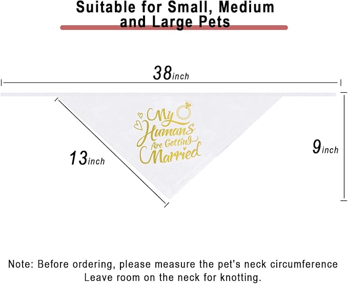 Engagement Gift, My Humans are Getting Married Dog Bandana, Wedding Photo Prop - Image 4