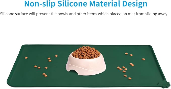 AUDWUD Silicone Waterproof Pet Feeding Mats, Anti Slip Bowl Pad, Dog Mat - Image 2