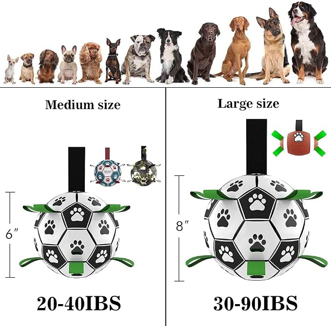 QDAN Large Dog Toys, 8 Inch Soccer Ball - Image 5