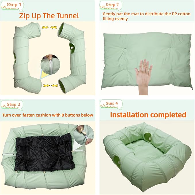 XxingSheep 4 Ways Shuttled XL Cat Tunnel Bed - Image 6