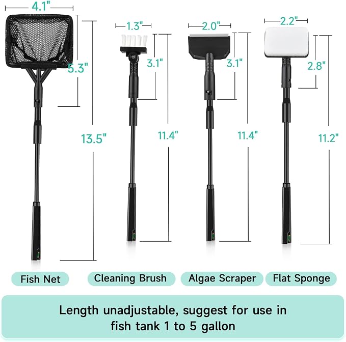 hygger Small Aquarium Cleaning Tools, 4 in 1 Fish Tank Cleaner Kit - Image 5
