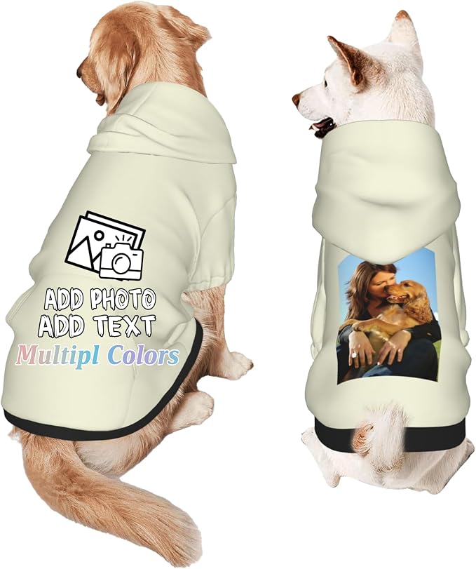 Custom Dog Hoodie Add Your Design Soft & Warm Personalized Photo Text Logo Name by Custom