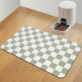 Checkered Dog Food Mat, Absorbent Leak-Proof Pet Feeding Mat, Quick Dry Cat by CooRug