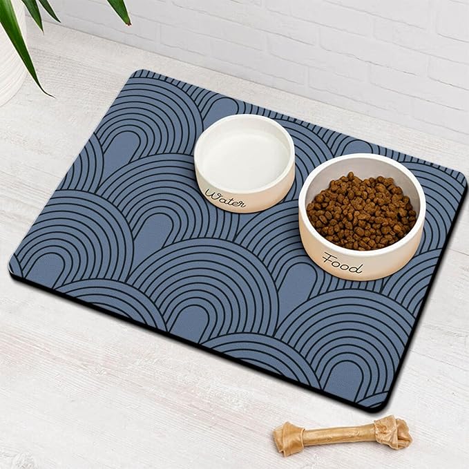 Dog Food Mats for Floors Absorbent, Pet Cat Food Mat by Ayiashiab