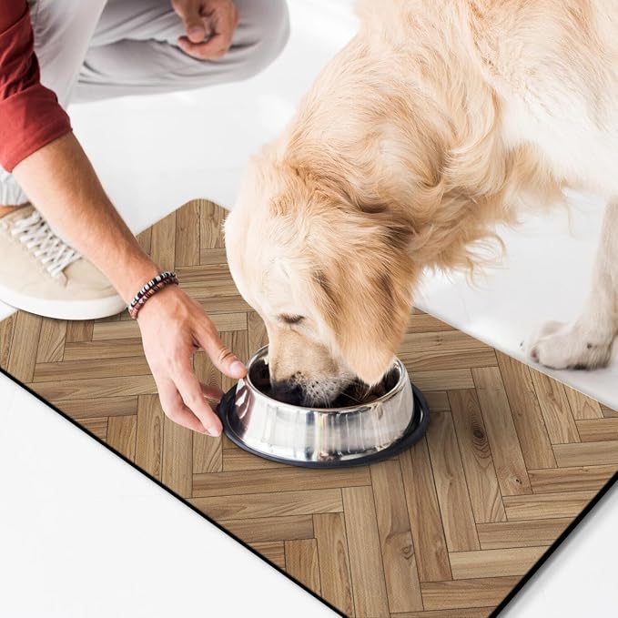 Pet Feeding Mat for Floors Waterproof Dog Mat for Food and Water Absorbent - Image 2