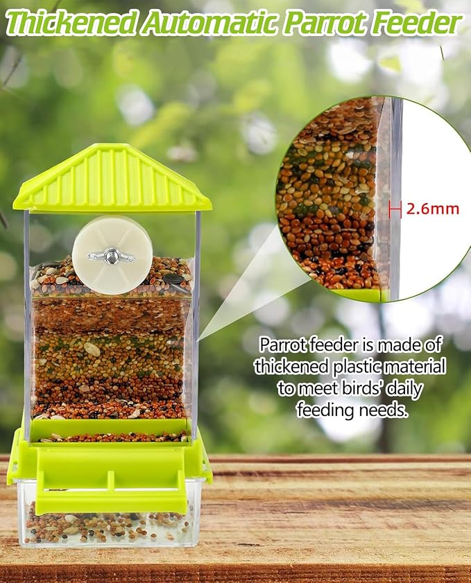 BNOSDM No Mess Automatic Bird Feeder 2 Pcs Anti-Splash Bird Feeder Acrylic - Image 6