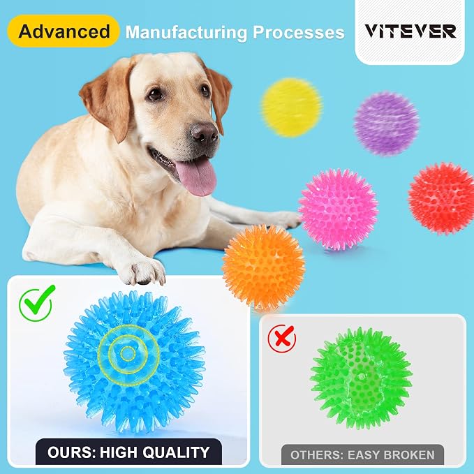 VITEVER 8 Colors 2.5” Squeaky Dog Toy Balls - Image 4