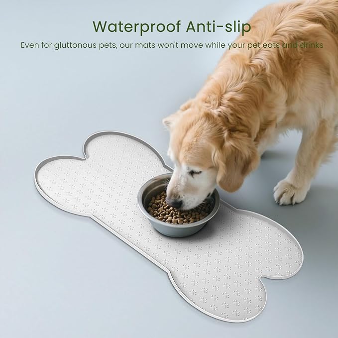Dog Food Mat Anti-Slip Silicone Dog Bowl Mat Thicker Pet Placemat Waterproof - Image 4