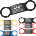 Anavia Slide On Silent Pet ID Tags, S/M/L/XL Personalized Black Stainless Steel by Anavia