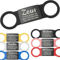 Anavia Slide On Silent Pet ID Tags, S/M/L/XL Personalized Black Stainless Steel by Anavia