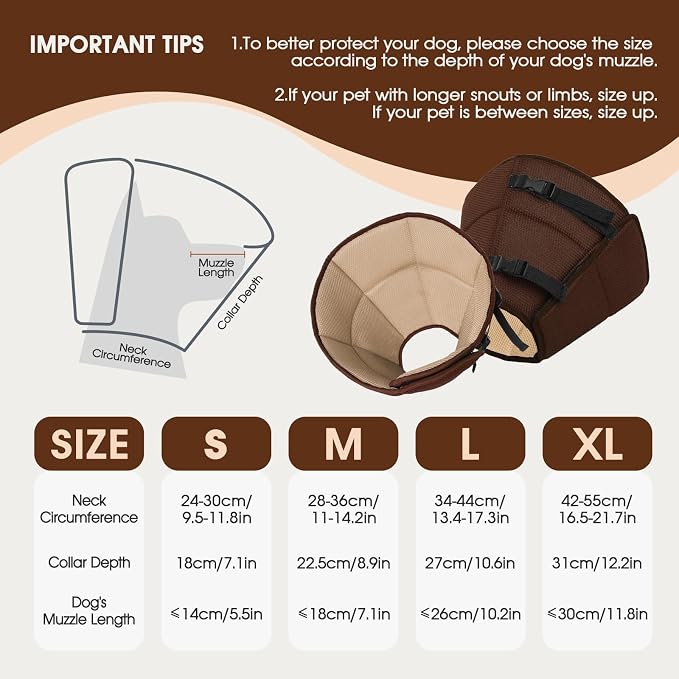 Dog Cone Collar After Surgery for Large Dogs, Adjustable Soft Cone for Dogs to - Image 2