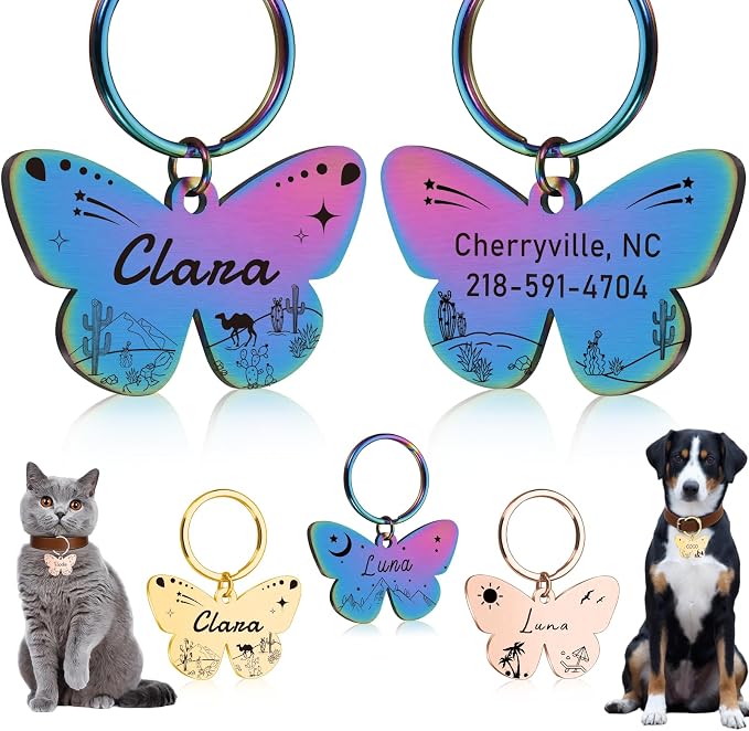 Custom Butterfly Dog Tag by Unknown