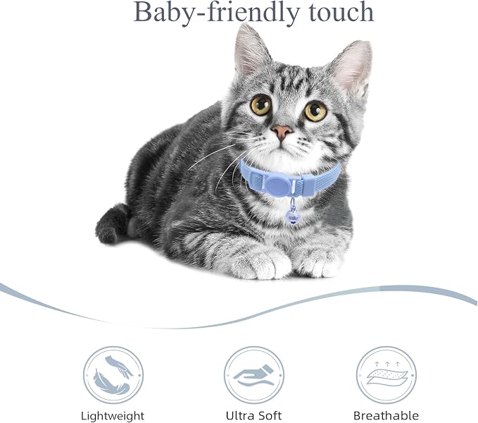 Breakaway Cat Collar with Bell, Safety Buckle Kitten Collar, Elastic Strech - Image 4