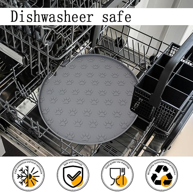 Silicone pet Food mat, Dog Food and Water mat, Raised Edge Rubber mat - Image 5